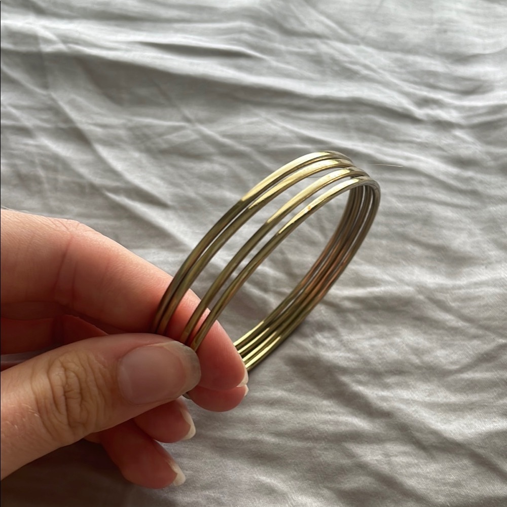 Gold 4 Band Bangle Bracelet‎ Minimalist Jewelry